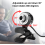 Câmera de computador ajustável 480P com microfone embutido, para curso online, webcam (preta) 3