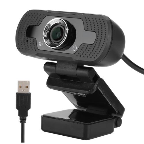 1080P USB Computer Webcam Digital Noise Reduction Online Webcast Desktop Camera with Microphone(Black)