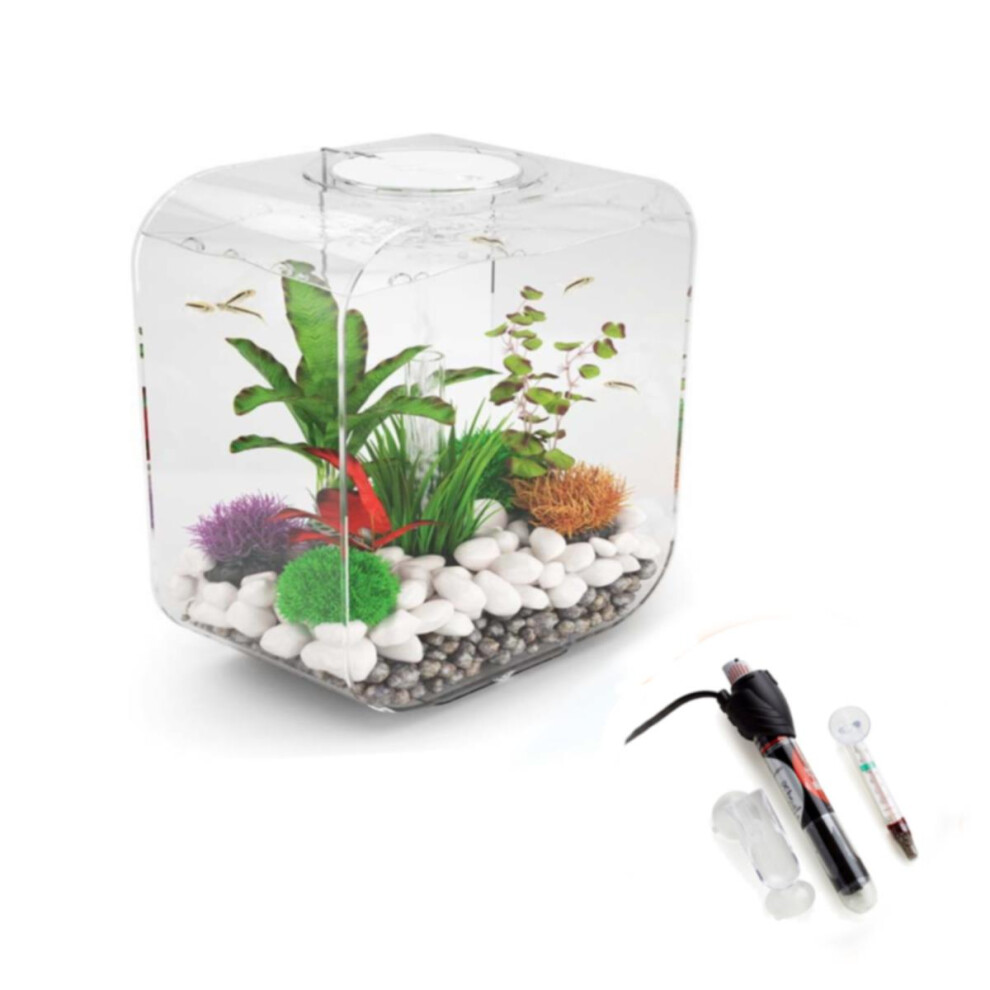 biOrb LIFE 30L Clear Aquarium Fish Tank with Multi Colour LED Lighting and Heater Pack