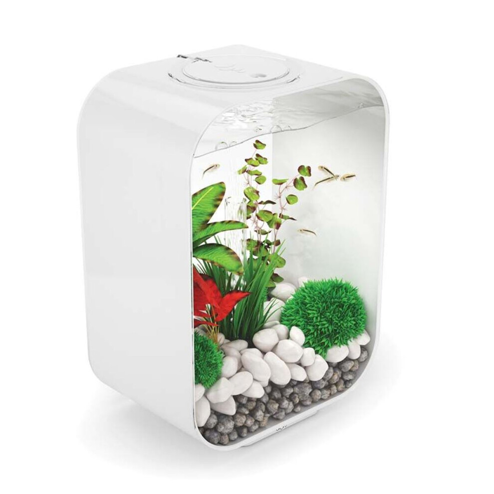 BiOrb LIFE 15L White Aquarium Fish Tank with Multi Colour LED Lighting and Heater Pack