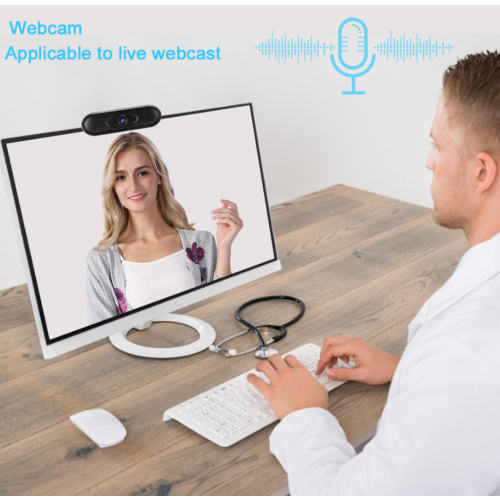 HD Computer Webcam Computer Accessory PC Camera Notebook Parts for Live Webcast(Black) 2