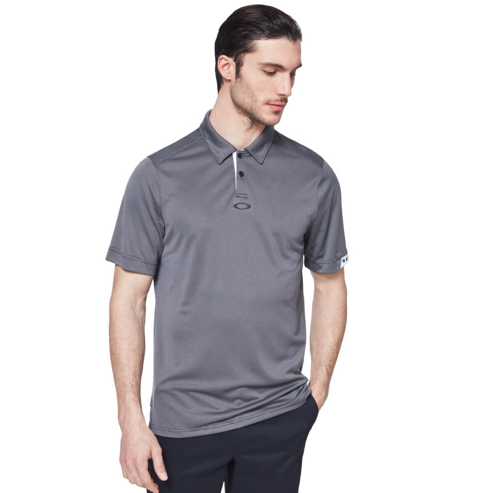 (S, Blackout) Oakley Mens 2021 Gravity 2.0 Breathable SS Golf Polo Shirt