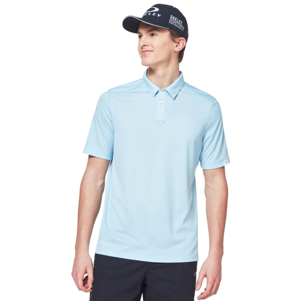 (M, Aviator Blue) Oakley Mens 2021 Gravity 2.0 Breathable SS Golf Polo Shirt