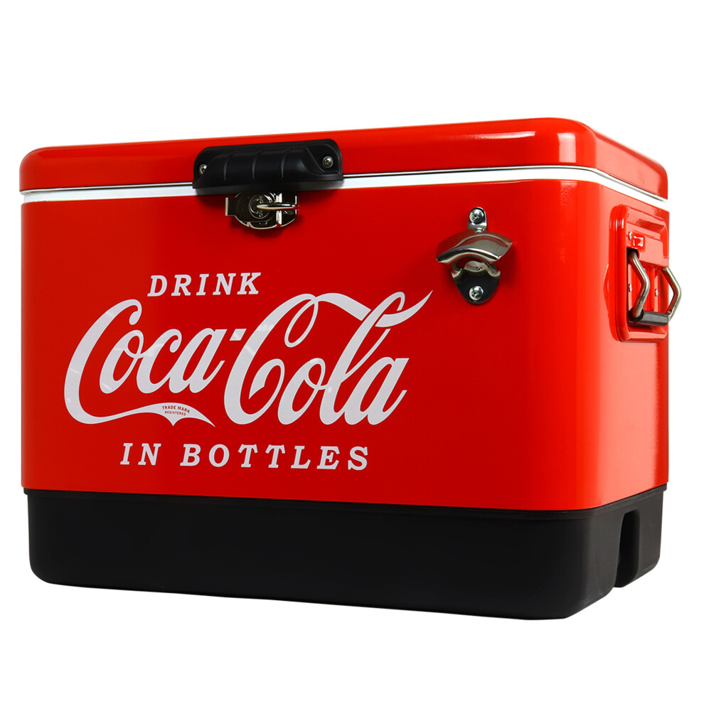 Coca-Cola Ice Chest Cooler Cool Box with Bottle Opener 51L