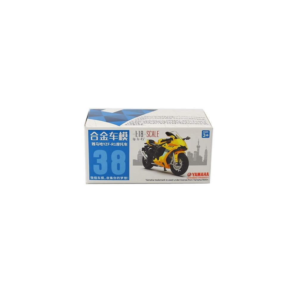 (Yellow) Simulation 118 Alloy Model Motorcycle Toy Motorcycle Model For Children Yellow
