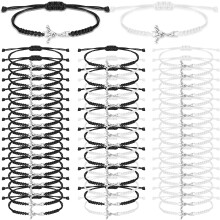 50 Pcs Field Hockey Charm Bracelet - Adjustable Braided Jewelry