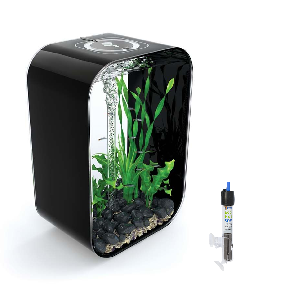 biOrb LIFE 45L Black Aquarium Fish Tank with Multi Colour LED Lighting and Heater Pack on OnBuy