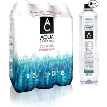 AQUA Carpatica 2L x 6 Pure Natural Still Mineral Water 6-Pack Bottled Water Nitrate Free Low Sodium Natural Electrolytes Premium Multipack Recyclable