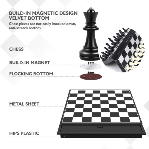 Chess board set game - Travel magnetic chess 2