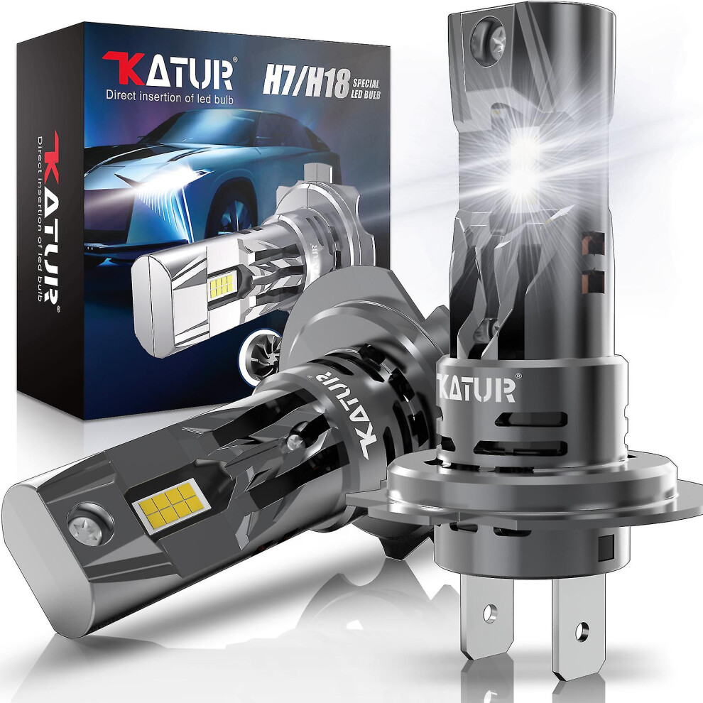Katur H7 Led Head Bulbs 80W 16000Lm H7 H18 Head Car Conversion Kit Halogen Replacement Bulb Mini Size Fog Light 9168212094208