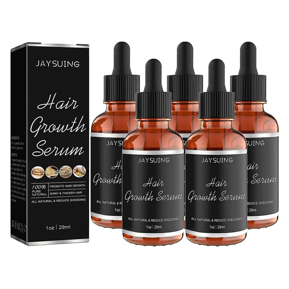 (5PCs) Hair Growth Serum For Black Women, Jaysuing Anti Hair Loss Nourish Dry Damaged Hair Repair, Fast Natural Hair Growth Prevent Hair Loss Promote Hair Gr