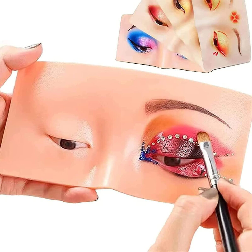 Makeup Practice Board,the Perfect Aid To Practicing Makeup, Face Eyes Makeup Mannequin Silicone False Cosmetologist,for Makeup Practice Training