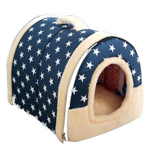 Soft Warm Star Pattern 2 In 1 Pet Nest Non-slip Dog Cat Bed Foldable Winter Soft Cozy Sleeping Bag