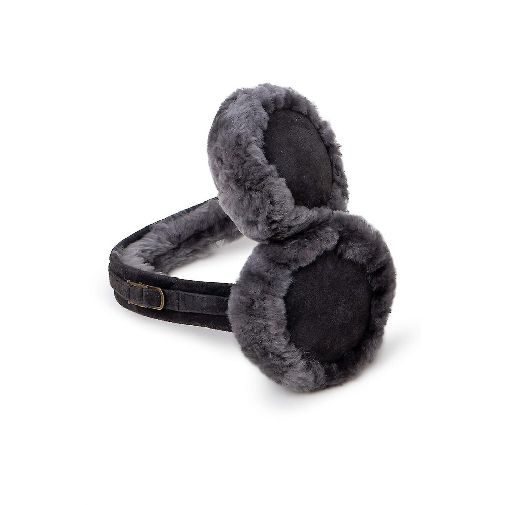 (Grey) Womens Sheepskin Earmuffs - Comfortable And Warm Ear Warmers  506-100