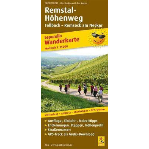 Remstal High Trail, hiking map 1:35,000