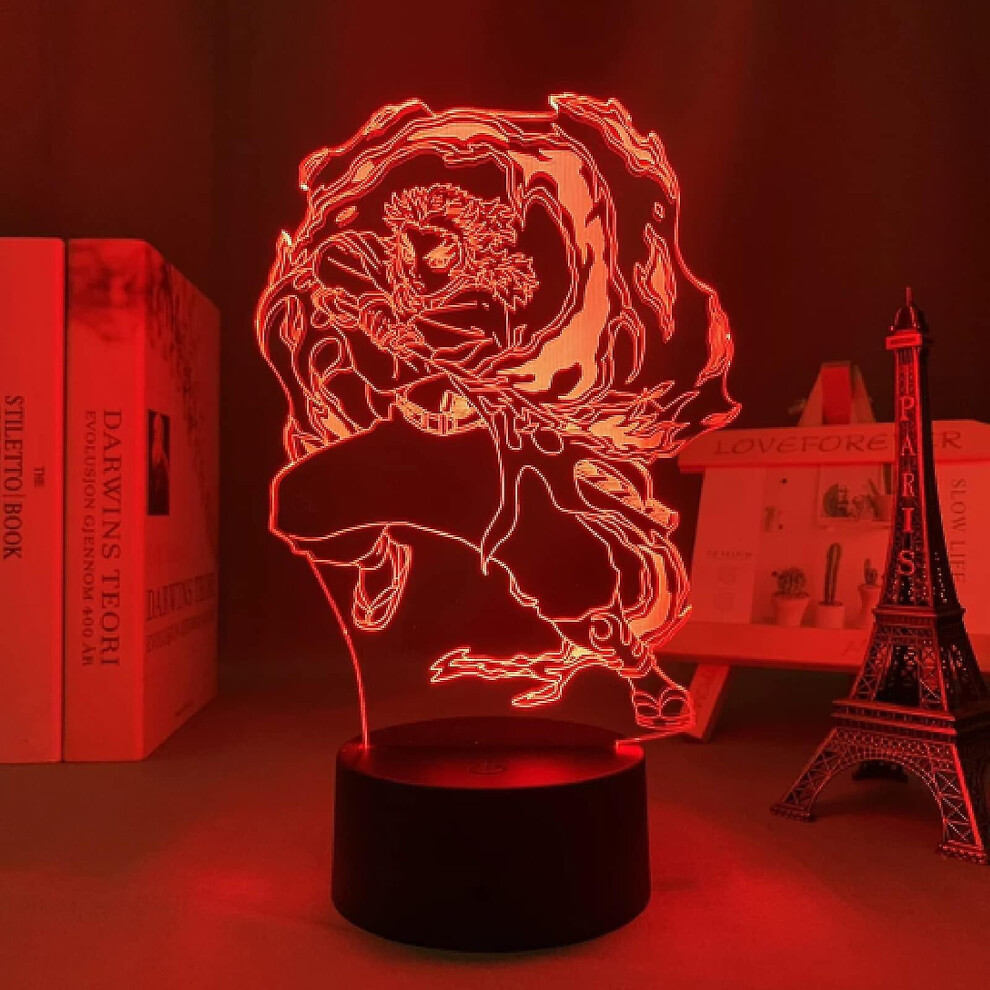 Anime Demon Slayer Kyoujurou Rengoku Lamp Led Night 3D Illusion Lamp Game Lovers Gift For Led Night Lamps Light