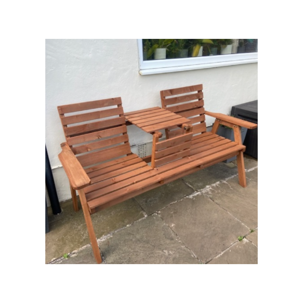 Rustic Garden Bench Outdoor Patio Loveseat 3/2 Seater Wooden Companion Table Set-image-OPC-PDRXY25-NEW