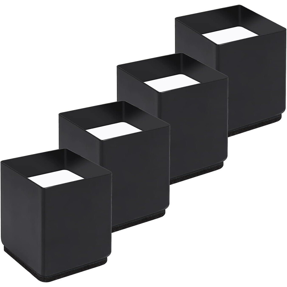 1 Set Of 4 Black Carbon Steel Riser Legs, Furniture Risers Add 5Cm Height, Table, Chair Or Sofa Risers 9168212125261