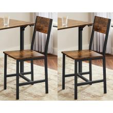 Industrial Dining Chairs Rustic Metal Set 2 Chair Vintage Retro Kitchen Seat