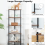 Rustic Corner Shelf Vintage Industrial Bookcase Metal Side End Display Storage Cabinet Unit 4