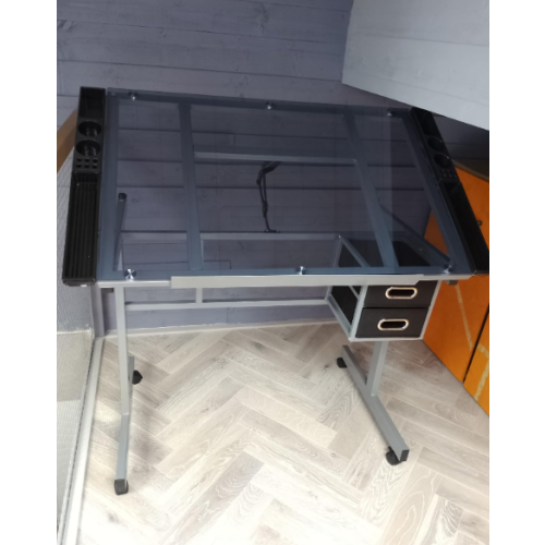 Adjustable Drawing Table Metal Storage Drafting Desk Compact Craft Artist Workspace 1