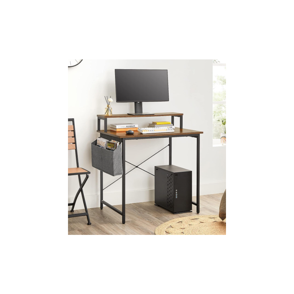 Small Computer Desk Rustic Storage Workstation Vintage Industrial Writing Office Table-image-OPC-PDRY2VB-NEW