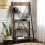 Rustic Ladder Bookcase Vintage Industrial Style Display Storage Cabinet Shelf Unit 1