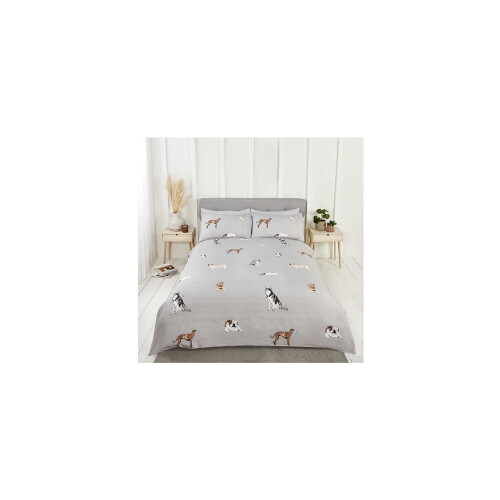 Pawsome Dogs Grey Bedding- Single