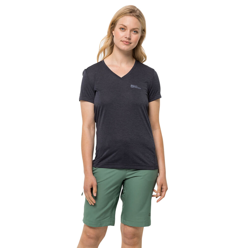 (XS, Graphite) Jack Wolfskin Womens Crosstrail Moisture Wicking Quick Drying T-Shirt