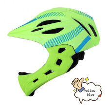 (green) Outdoor Sports Children's Full Face Helmet Balance Bike Scooter Bike Riding