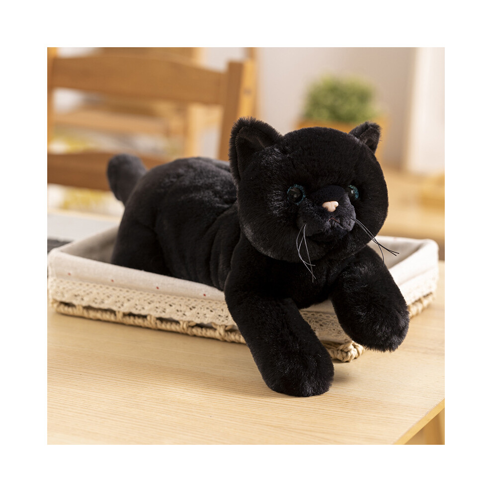 (Black, 70cm/27.56in) Cat Childrens Plush Toy Kitten Cute Doll Pp Cotton Suitable Gift Giving Soft