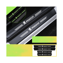 (PEUGEOT) Car Door Sill Sticker Luminous Leather Texture