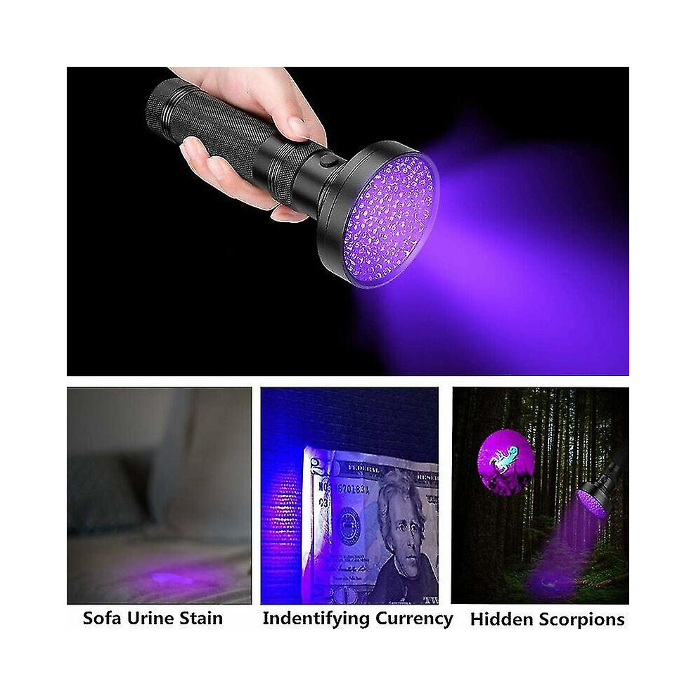 Uv Flashlight, 100 Leds Black Light 395nm Ultraviolet Sensor Lamp For Fluorescent, Animal Urine, Carpet Stains, Bedbugs, Goggles