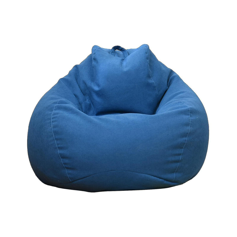 (Blue, 100x120cm) New Extra Large Bean Bag Chairs Couch Sofa Cover Indoor Lazy Lounger For Adults Kids Sellwell