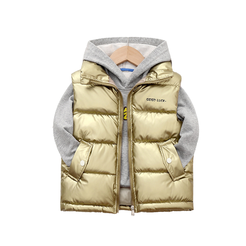 (Gold, 9-10Years) Kids Boy Girls Vest Warmer Gilet Light Jacket Coat