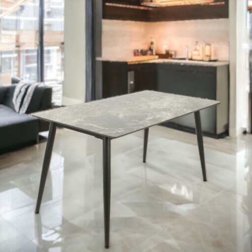 URBN Living (Armani Grey) 120cm Modern 4 Seater Ceramic Rectangle Shape Top Kitchen & Dining Room Table 1