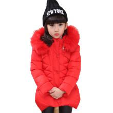 (Red, 7-8Years) Kids Girls Winter Jackets Hooded Coats Warm Thick