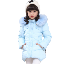 (Blue, 9-10Years) Kids Girls Winter Jackets Hooded Coats Warm Thick