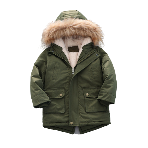 (Green, 5-6Years) Kids Boys Girls Winter Jackets Hooded Coats Warm