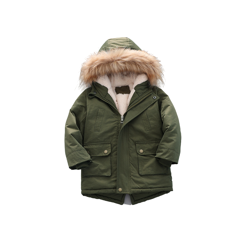 (Green, 5-6Years) Kids Boys Girls Winter Jackets Hooded Coats Warm