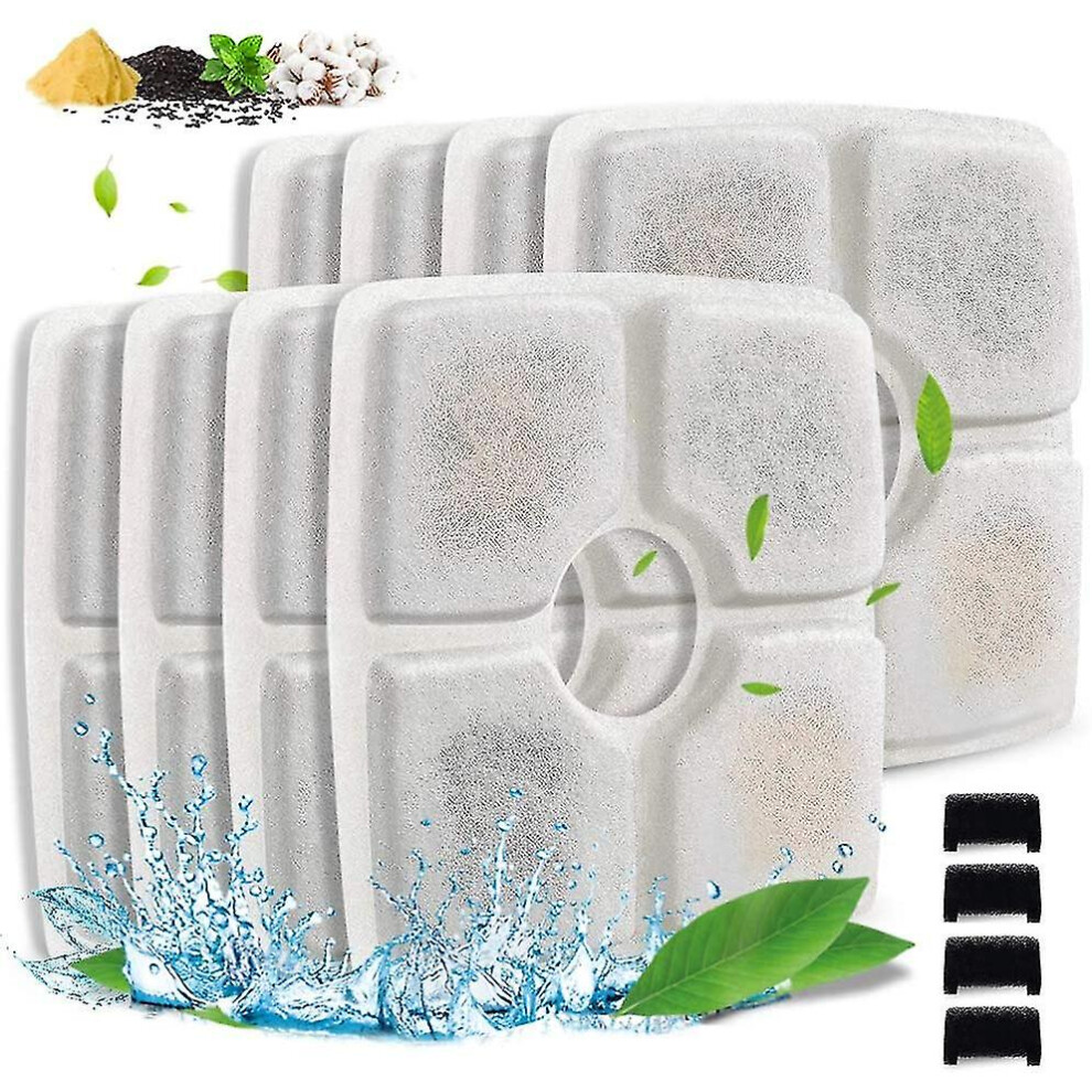 Pet Fountain Filter Set, 8 Pack 3 Triple Filtration System Replacement Cat Water Fountain Filters For 84oz/2.5l Automatic Pet Fountain Cat Water Fount
