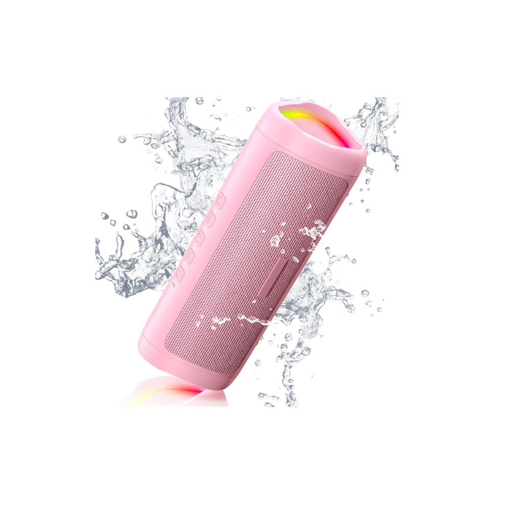 Chronus Bluetooth Speaker With HD Sound, Portable Wireless, IPX5 Waterproof, Up To 24H Playtime, TWS Pairing(Pink)