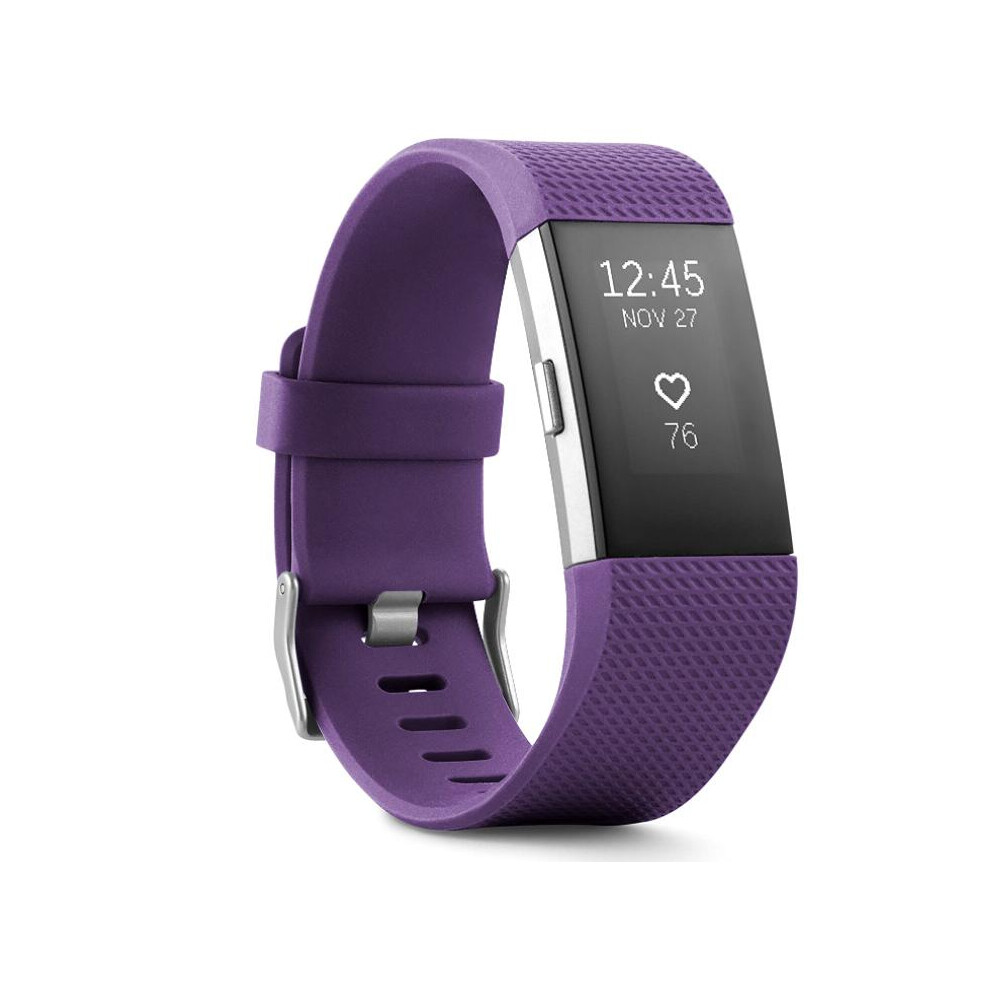 (Purple, Large Size) Fitbit Charge 2  Fitness Activity Tracker 38mm