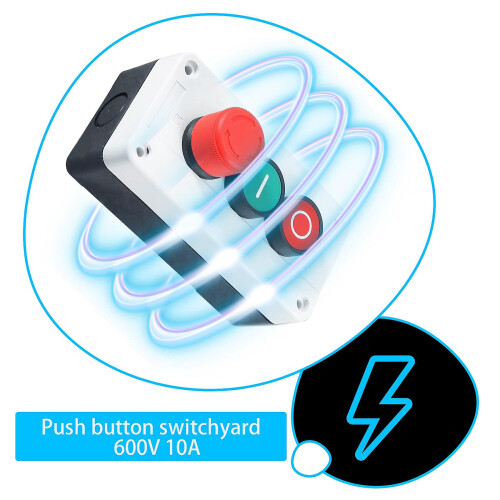 Nc Emergency Stop No Red Green Momentary Button Switch Station 600v 10a 1