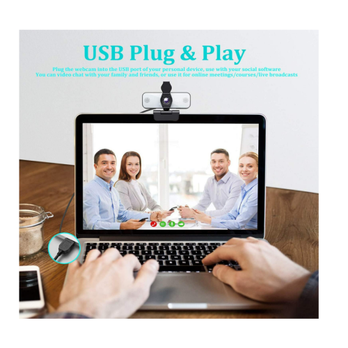Webcam 4K UHD Streaming Microphone Luminosité réglable avec contrôle tactile Caméra Web pour Zoom Skype T 1