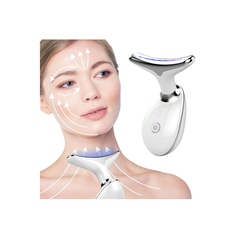 Chronus Firming Wrinkle Removal Device for Neck Face, Double Chin Reducer Beauty Instrument, white