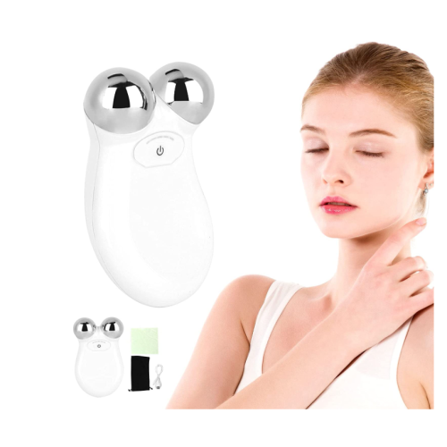 Microcurrent Facial Massager, Beauty Device, Y Shape 3D Roller Face Massager, White 1