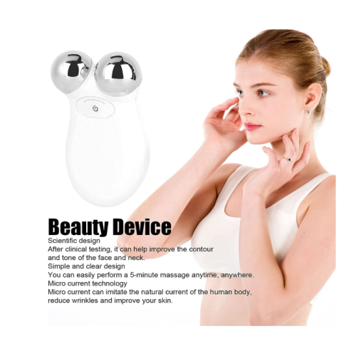 Microcurrent Facial Massager, Beauty Device, Y Shape 3D Roller Face Massager, White 2