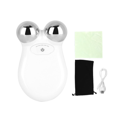 Microcurrent Facial Massager, Beauty Device, Y Shape 3D Roller Face Massager, White