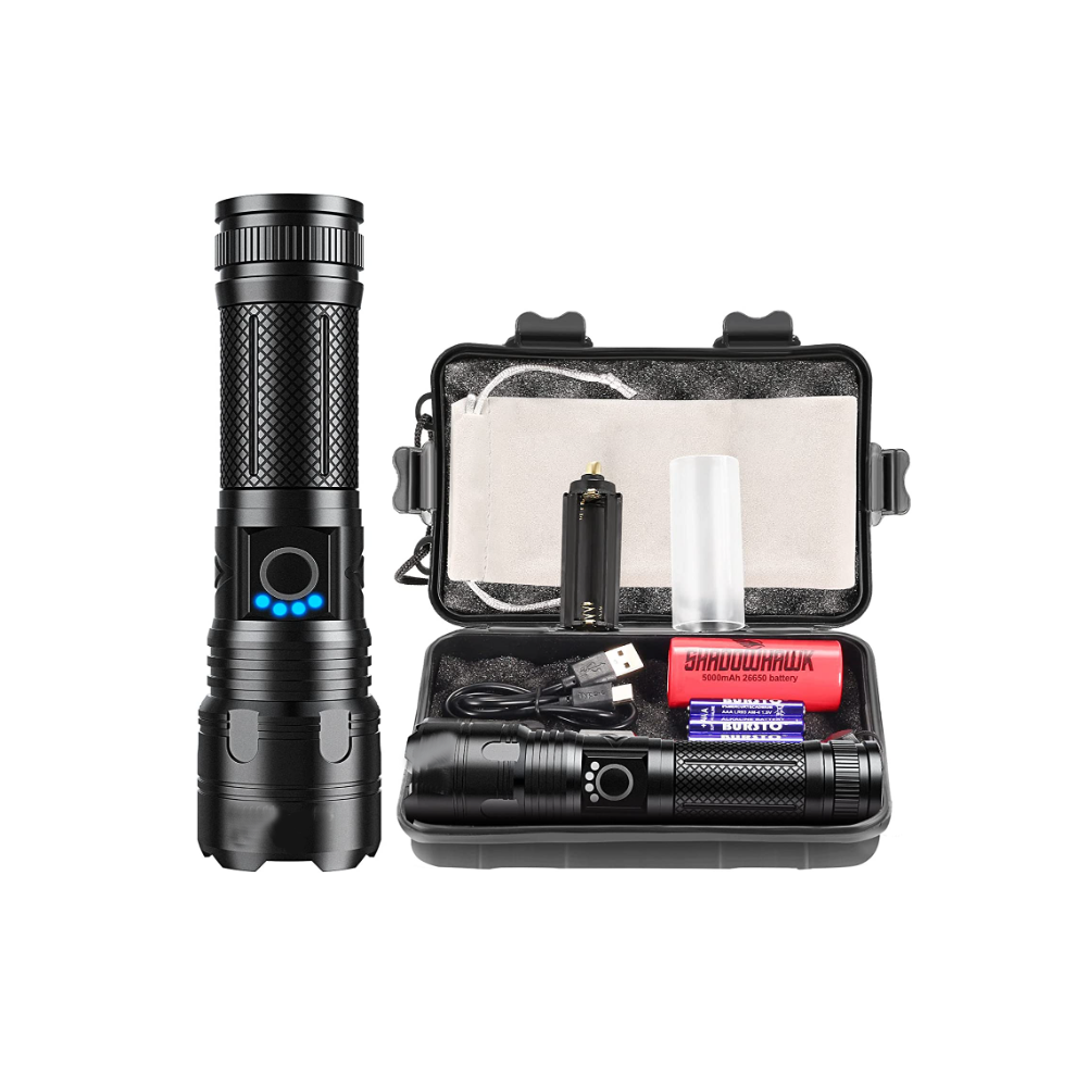 Photos - Flashlight Chronus Torches LED Super Bright, Rechargeable LED Torch P70 10000 Lumens Powerful, Black